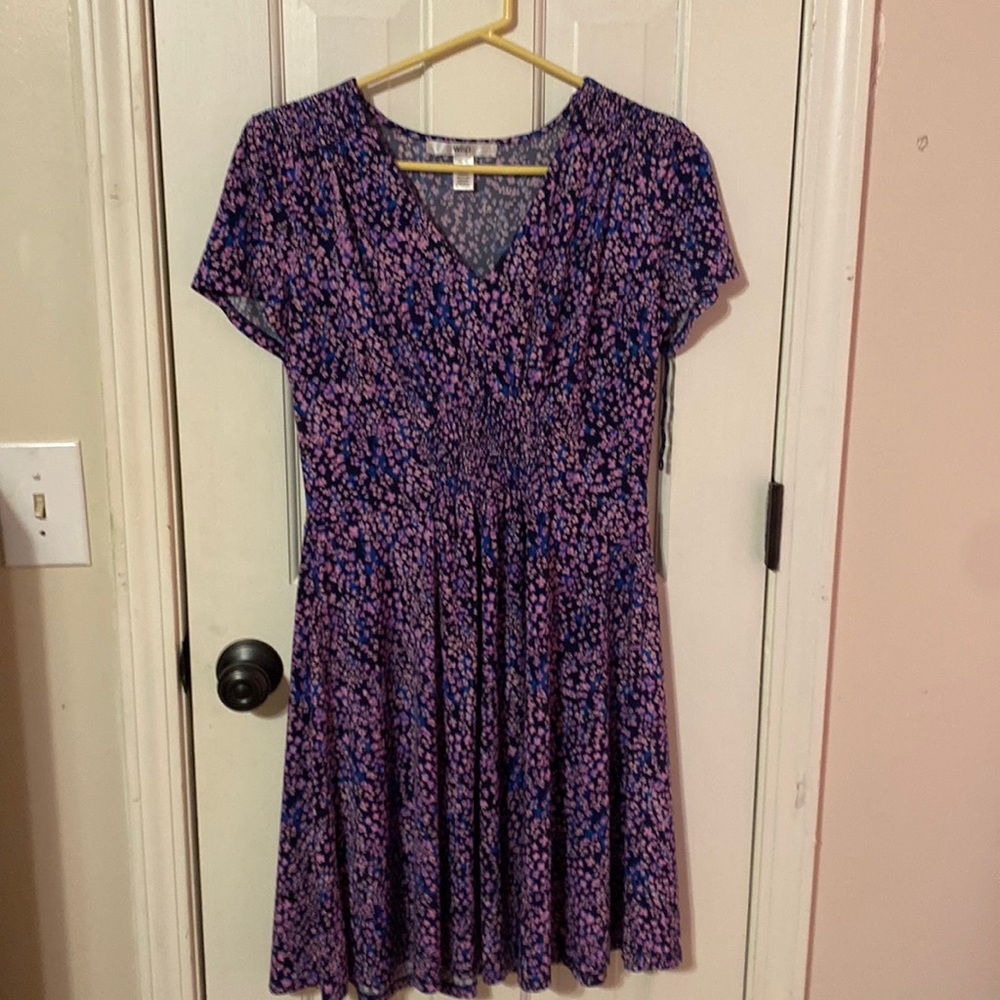 Wisp Purple and Blue Floral Casual Dress Size 10